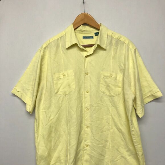 Cubavera Men Short Sleeve Linen Cotton Button Up Shirt Size Extra Large B262 -26 - Picture 9 of 13